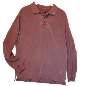 THE TERRITORY AHEAD Vintage Long Sleeve Button Up Maroon Polo Mens Size XL